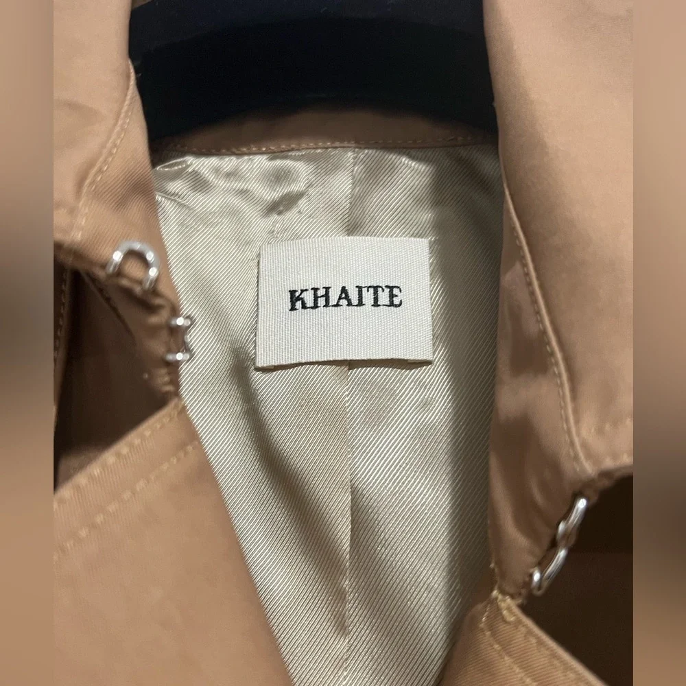 Khaite Hammond Cropped Trench Jacket Khaki M NWT $2,900 - Picture 6 of 9
